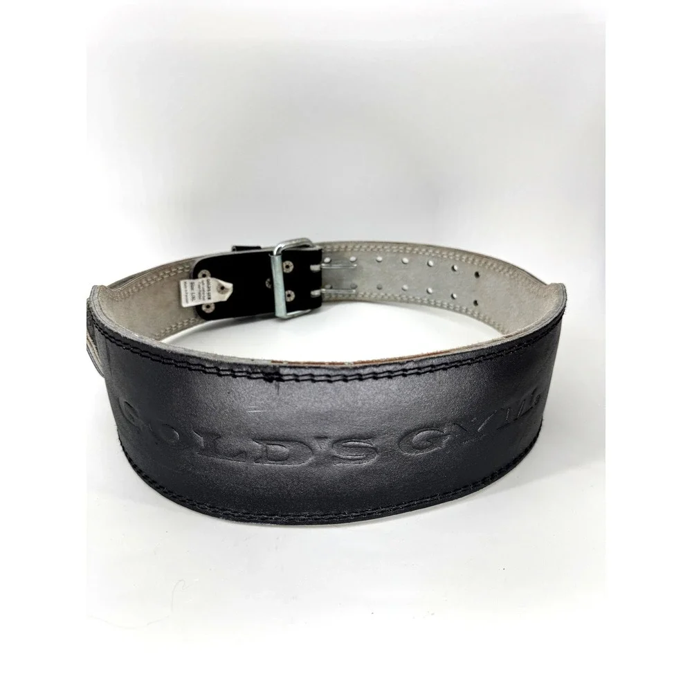 Gold's Gym Weightlifting Belt Men L/XL Black Leather Foam Padded Gorpcore Gym